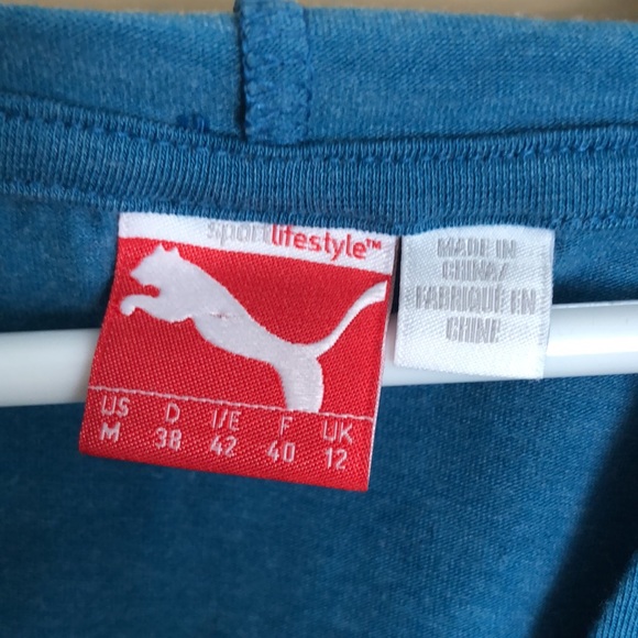 Puma Teal Blue Top with hood size M - Picture 2 of 2